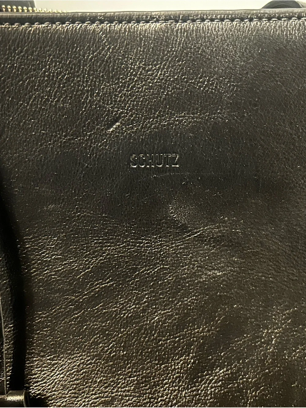Schutz Black Leather Satchel Bag